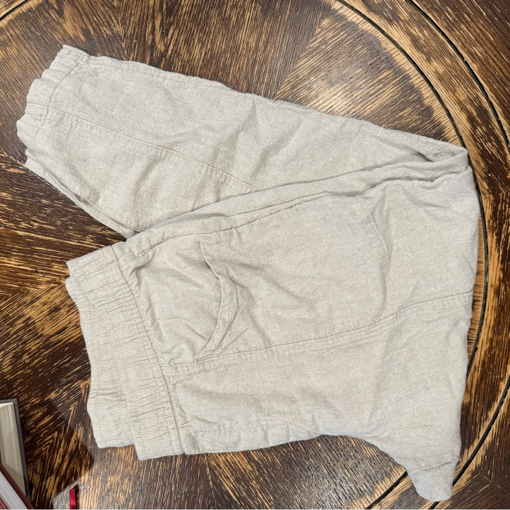 Beige Linen Capris